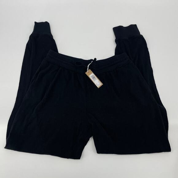 Hello Nite Los Angeles Women Medium Cozy Burnout Black Joggers Pull String - Picture 1 of 9